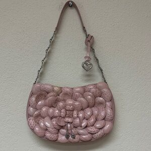 Brighton womans petaled Pink leather Women's Bag OS